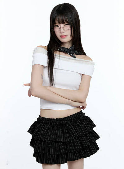 off-shoulder-ribbed-knit-top-cg507 / White