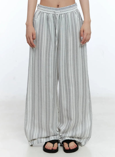striped-wide-leg-pants-cl530 / White