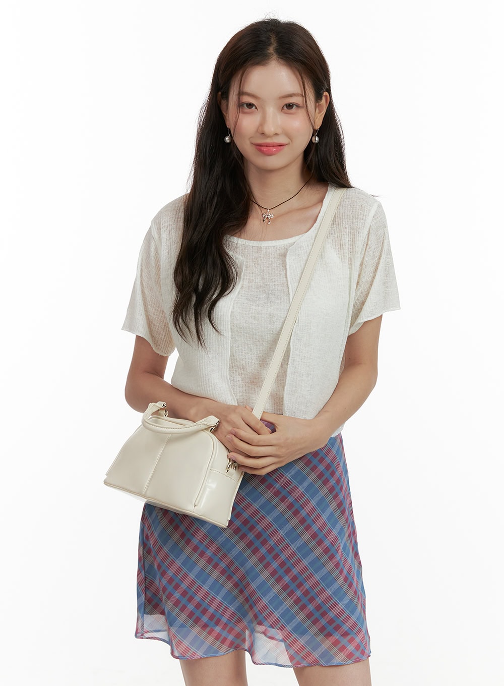 solid-summer-top-and-cardigan-ou413 / White
