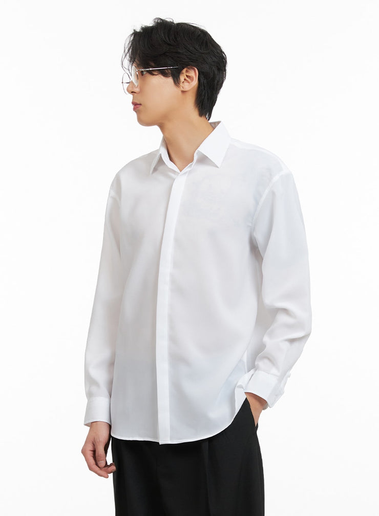 mens-buttoned-collar-shirt-ia402 / White