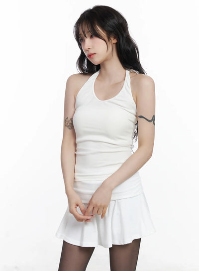 basic-halter-neck-sleeveless-top-cj527 / White