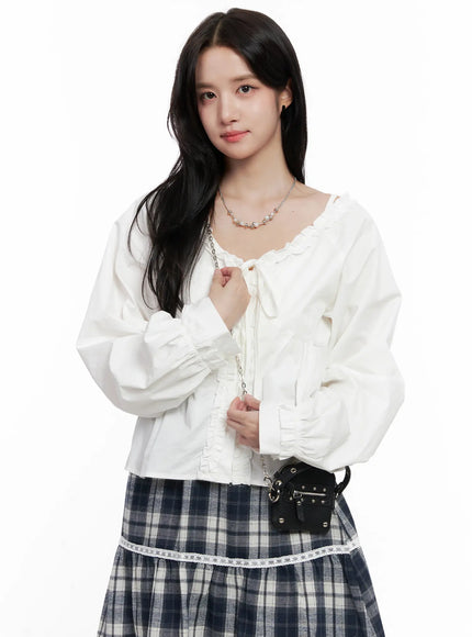 elegant-white-ruffle-blouse-co522 / White