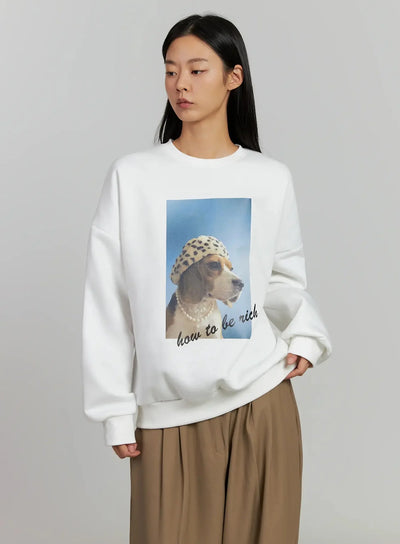 graphic-fleece-sweatshirt-ij505 / White