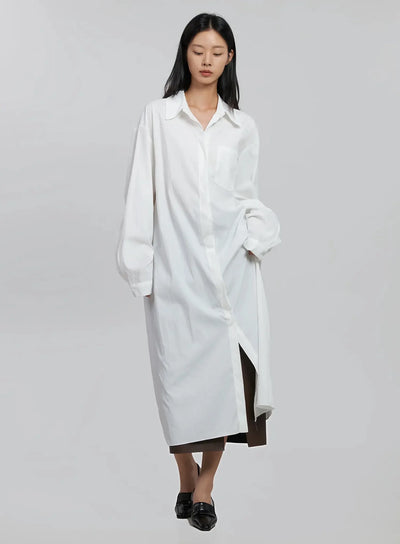 classic-shirt-maxi-dress-id504 / White