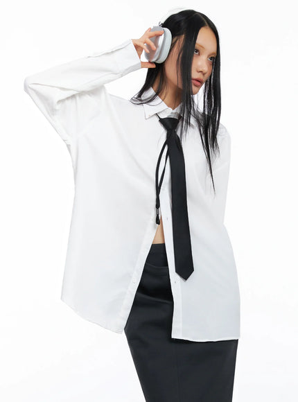 relaxed-fit-button-down-shirt-co517 / White