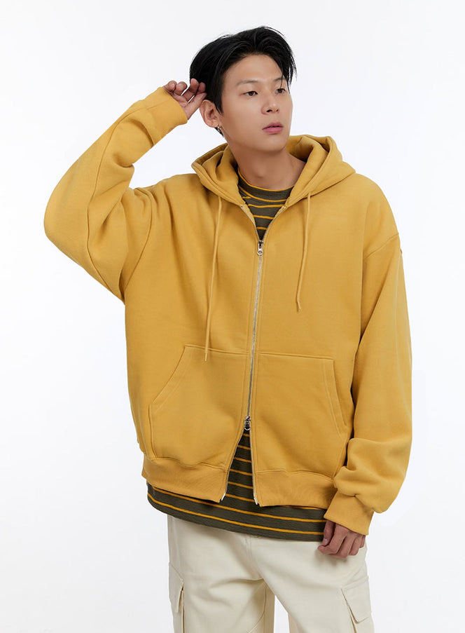 mens-cozy-double-zip-up-hoodie-io428 / Yellow