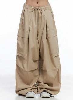 wide-leg-cargo-balloon-pants-cl514 / Beige