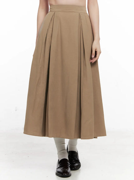 classic-pintuck-maxi-skirt-co530 / Beige