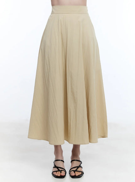 flared-flowy-midi-skirt-cu513 / Beige