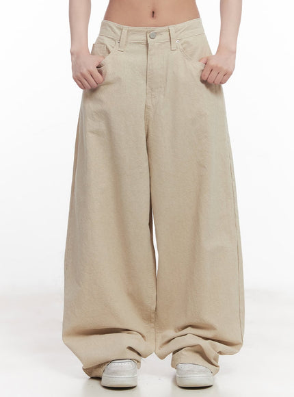 essential-cotton-baggy-pants-cy527 / Beige