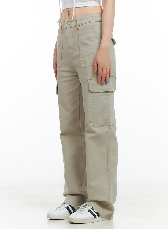 cargo-straight-leg-pants-cg408 / Beige