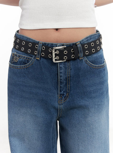 bold-eyelet-buckle-belt-cy527 / Black