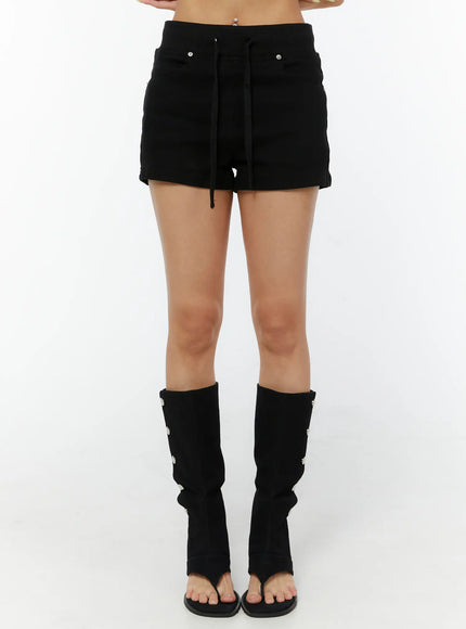 hip-pad-elastic-waist-shorts-cy521 / Black