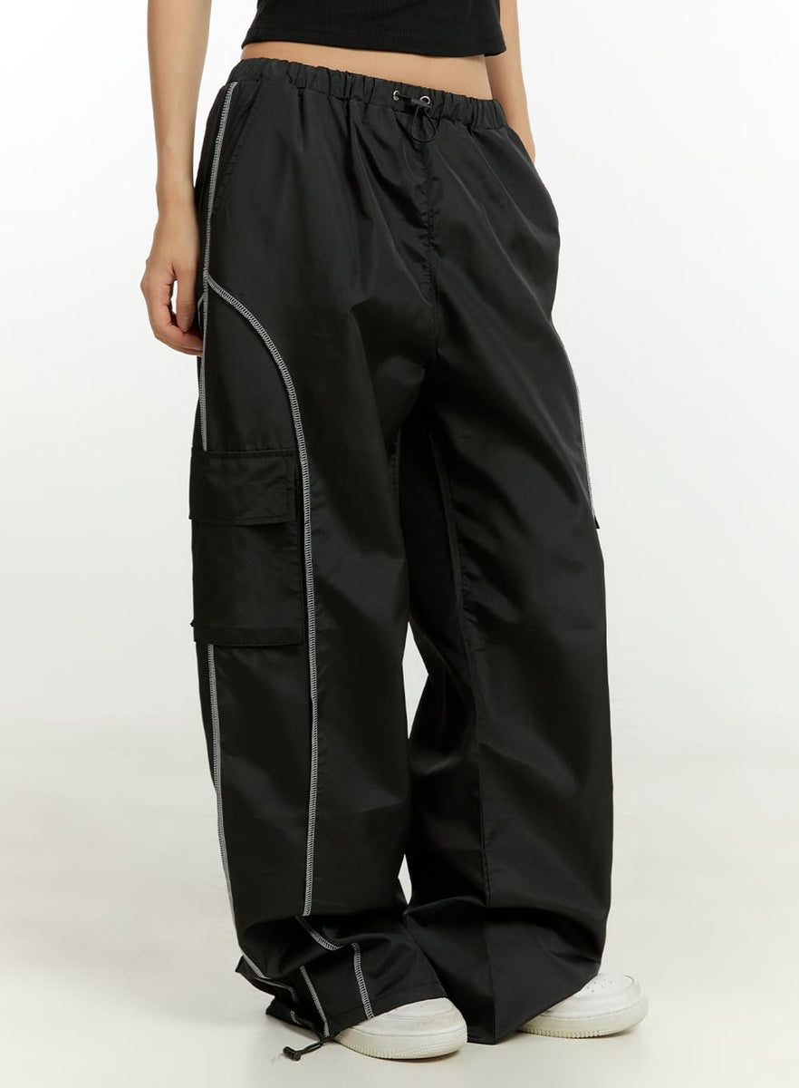 Cargo String Nylon Pants CL401 - Korean Women's Fashion | LEWKIN