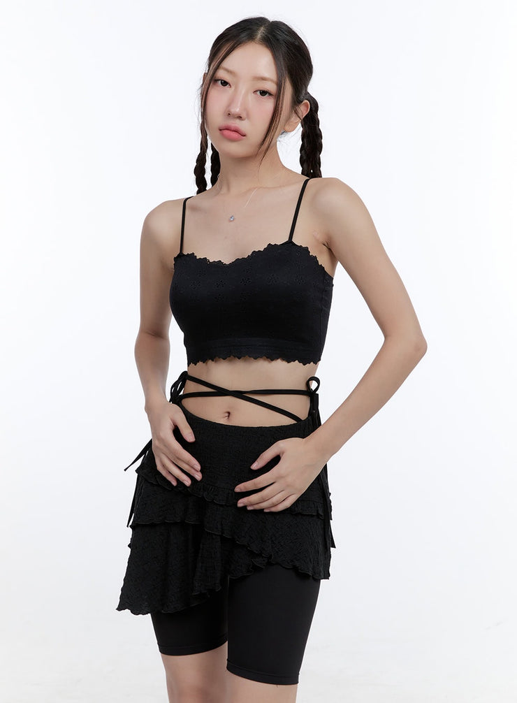 sweetheart-lace-crop-top-cg414 / Black