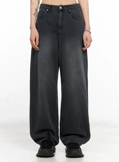 sarang-washed-black-baggy-jeans-cl528 / Black