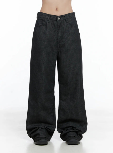 stormi-stripe-wide-leg-jeans-cs502 / Black