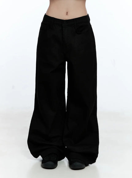 casual-wide-leg-pants-cg507 / Black