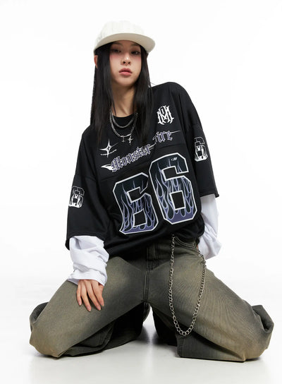 oversized-graphic-long-sleeve-cc1109 / Black