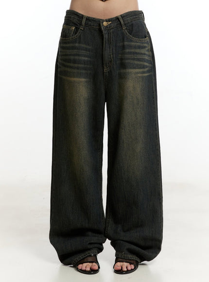 caty-washed-wide-leg-jeans-cy506 / Black