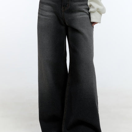 caity-washed-wide-leg-jeans-cd423 / Black