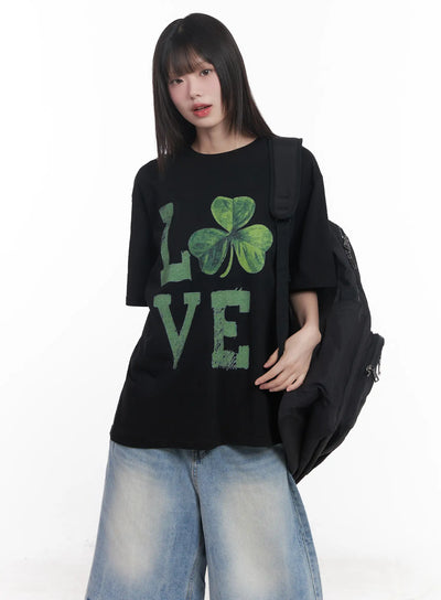 lucky-graphic-tee-cu519 / Black