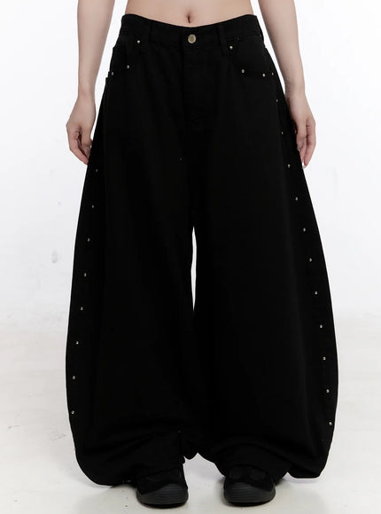 studded-baggy-pants-cs530 / Black