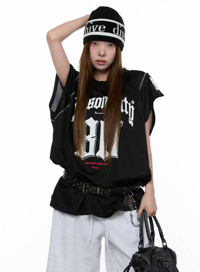 retro-graphic-sleeveless-t-shirt-ca522 / Black