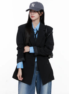 chic-oversized-blazer-cs519 / Black