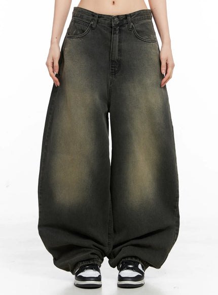 elias-mega-wide-vintage-washed-jeans-cc1109 / Black