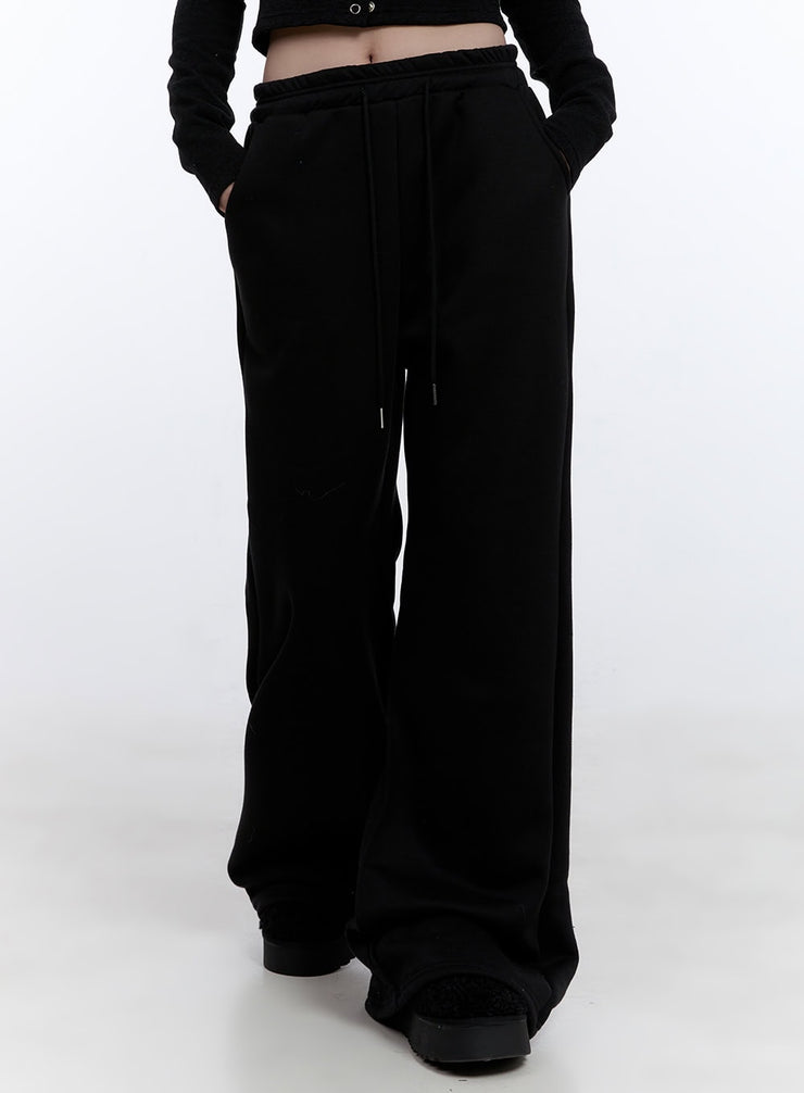 pintuck-detail-sweatpants-cd419 / Black