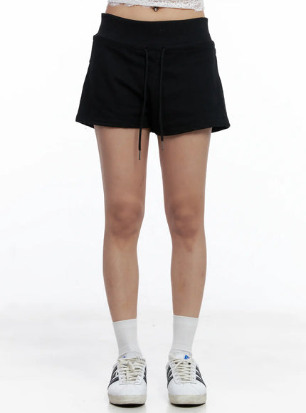 cotton-casual-drawstring-shorts-cl510 / Black