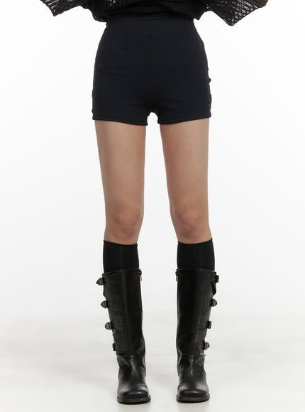 basic-high-waisted-shorts-cy417 / Black