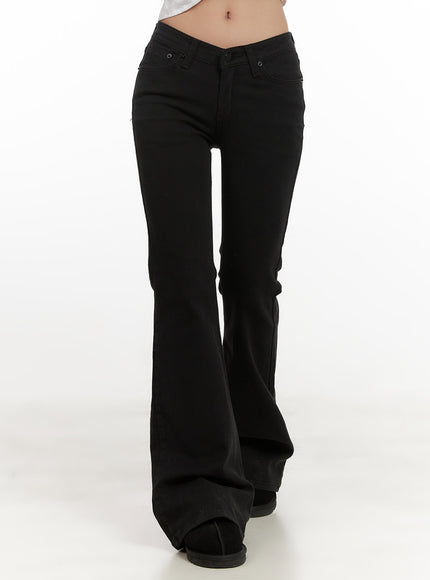 slim-fit-high-waist-trousers-cn428 / Black