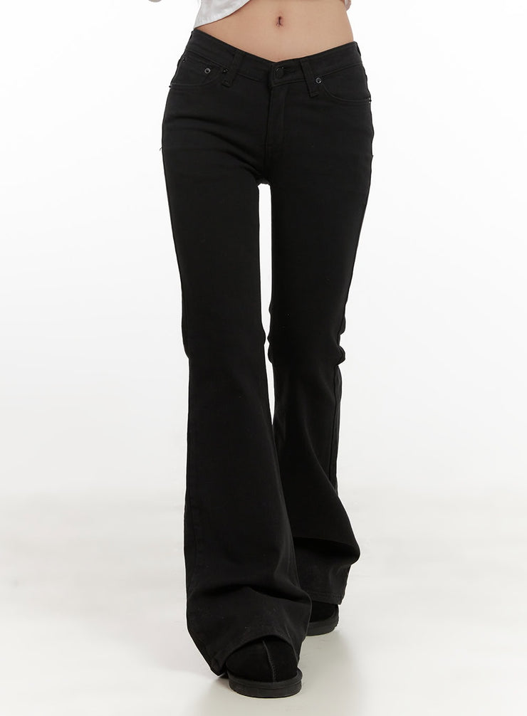 slim-fit-high-waist-trousers-cn428 / Black