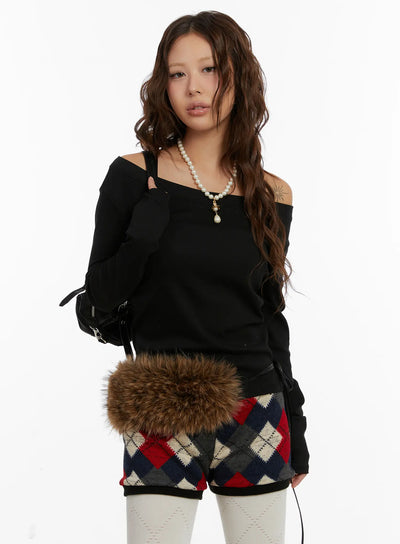 basic-off-shoulder-long-sleeve-top-cd512 / Black