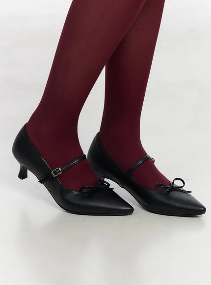 ribbon-stiletto-heels-cj522 / Black