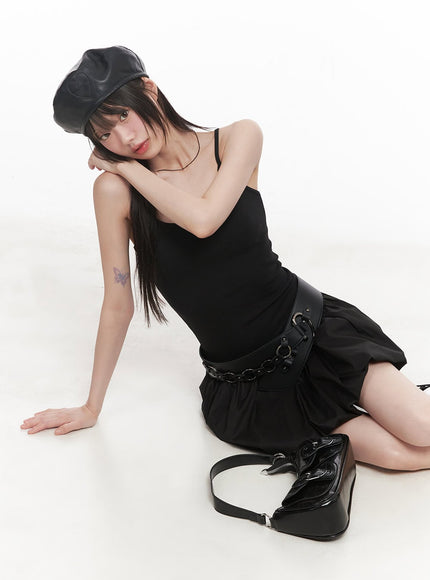 balloon-cami-mini-dress-cy521 / Black