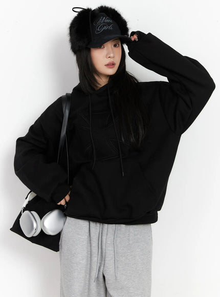 oversized-fleece-hoodie-cd505 / Black