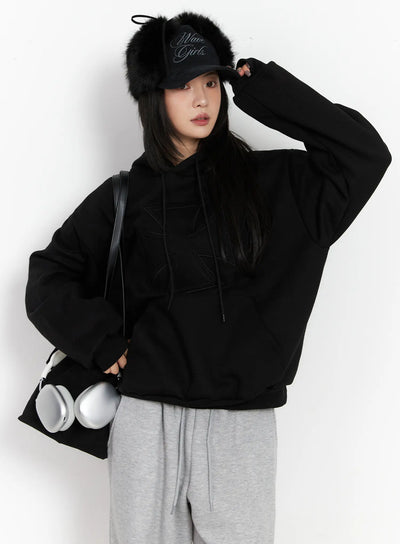 oversized-fleece-hoodie-cd505 / Black