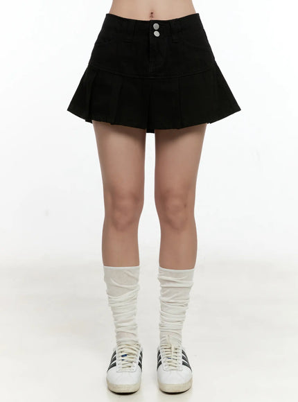 pleated-mini-skirt-cg501 / Black
