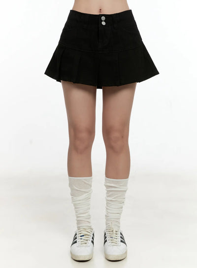 pleated-mini-skirt-cg501 / Black