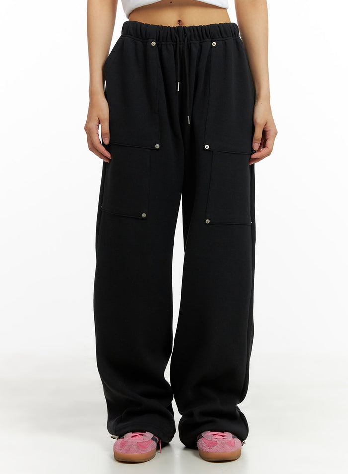 stud-pocket-sweatpants-ca424 / Black