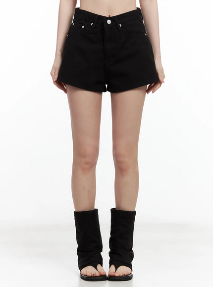 essential-high-waist-cotton-shorts-cl501 / Black