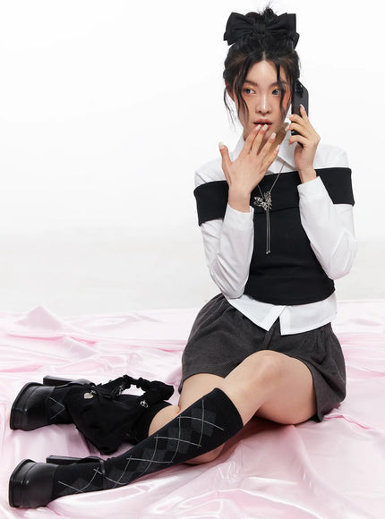 cropped-off-shoulder-top-cj522 / Black