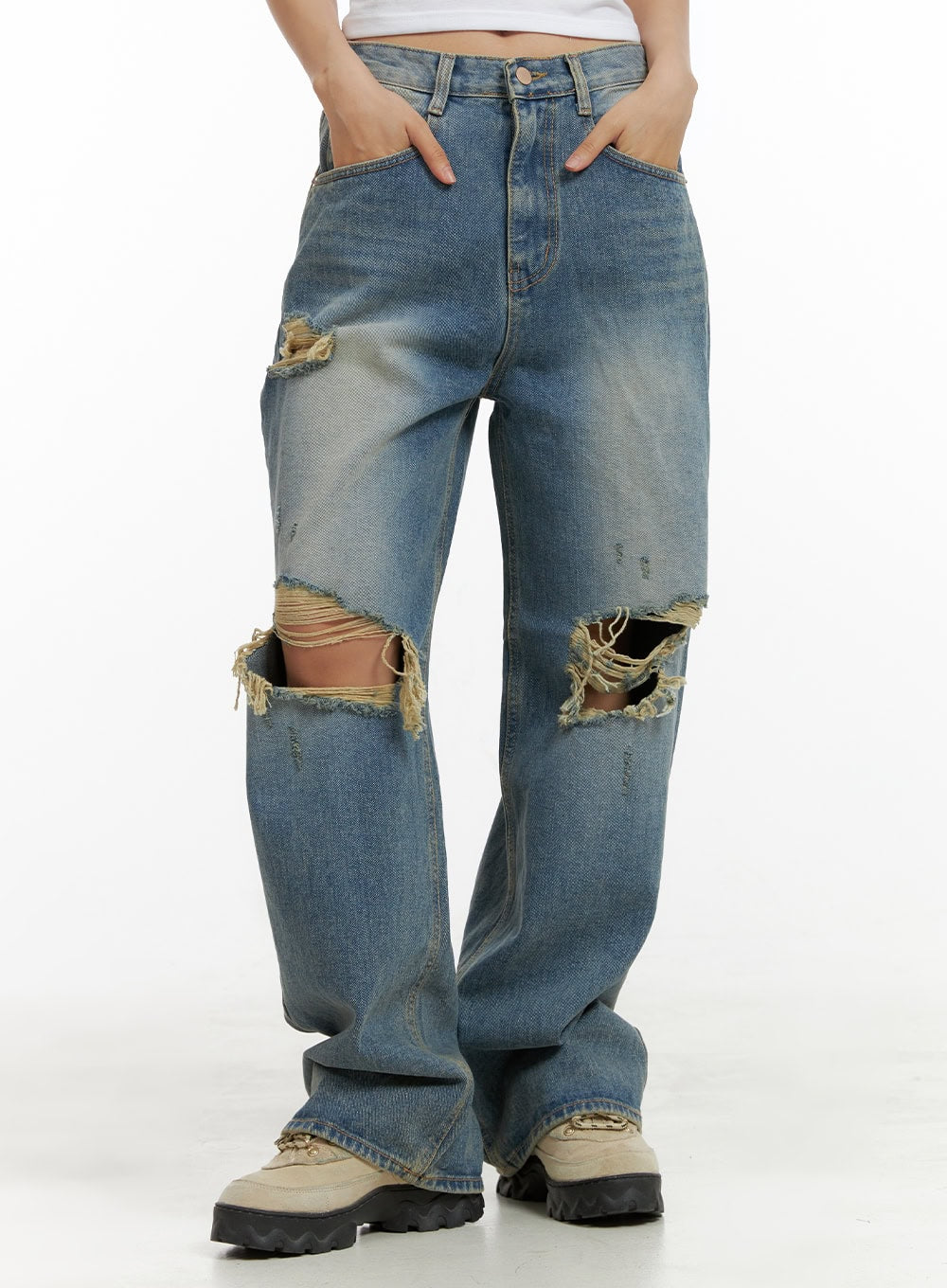 destroyed-baggy-jeans-cu405 / Blue