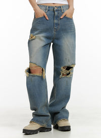 destroyed-baggy-jeans-cu405 / Blue