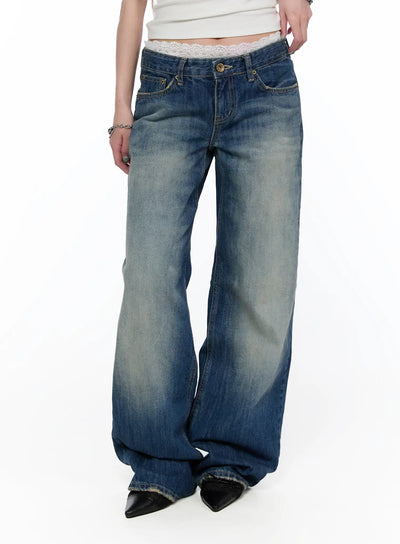connie-low-rise-baggy-jeans-ca520 / Blue