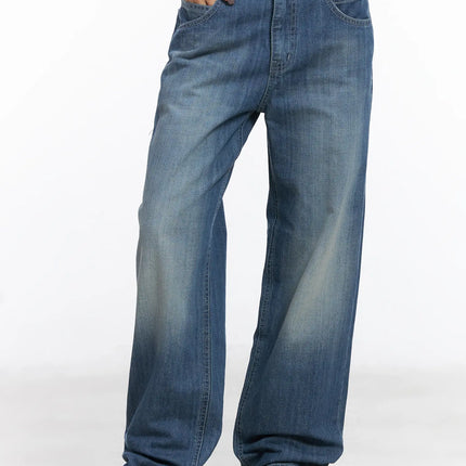 wonbin-vintage-wash-wide-leg-jeans-cd505 / Blue