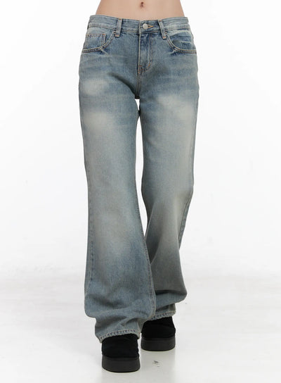 jayda-low-rise-washed-flared-jeans-cn514 / Blue